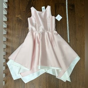 NWT Zoe LTD girls special occasion dress. Size 14. Pale pink/white